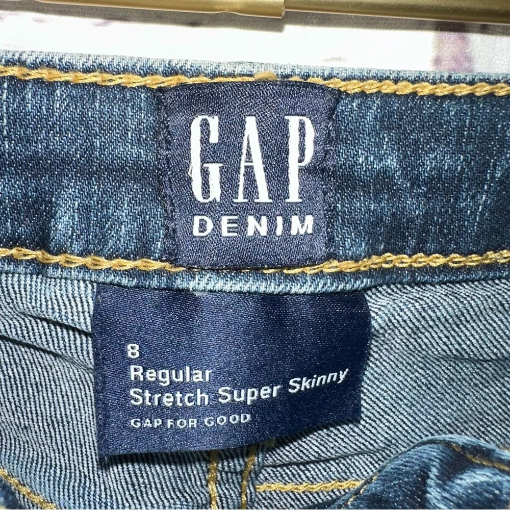 GAP Girl's Dark Blue Regular Stretch Super Skinny Denim Jeans Size 8